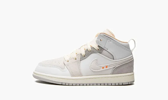 Для самых маленьких Air Jordan 1 Mid SE Craft PS белый