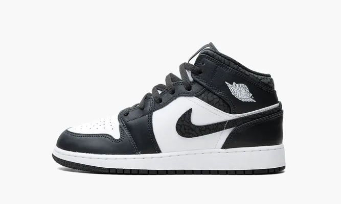 Кроссовки Air Jordan 1 Mid GS «Panda Elephant» белый