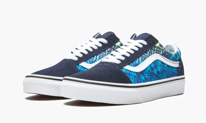 Кроссовки Vans Old Skool «Off The Wall Logos - Blue» синий