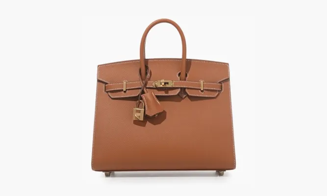 Сумки Birkin 25' Sellier Ghw Epsom Leather Bag «Gold» коричневый