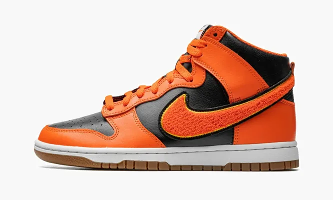 Кроссовки Nike Dunk High «Chenille - Safety Orange» черный