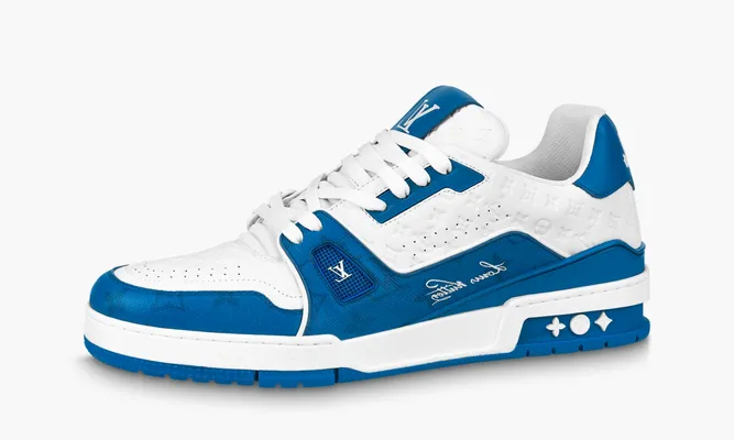 Кроссовки Louis Vuitton Trainer «Signature Blue White» синий