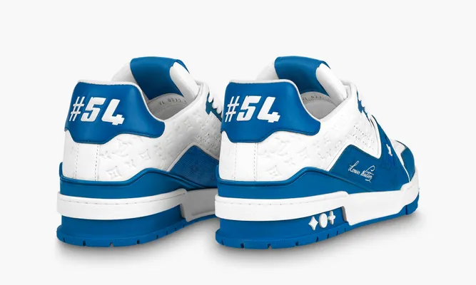 Кроссовки Louis Vuitton Trainer «Signature Blue White» синий