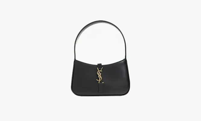 Сумки Saint Laurent Le 5 A 7 Mini Hobo Bag In Smooth Leather «Noir» черный