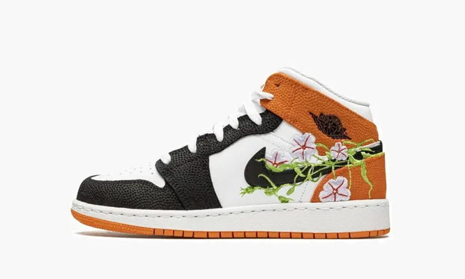 Кроссовки Air Jordan 1 Mid «Basketball Blossom» черный