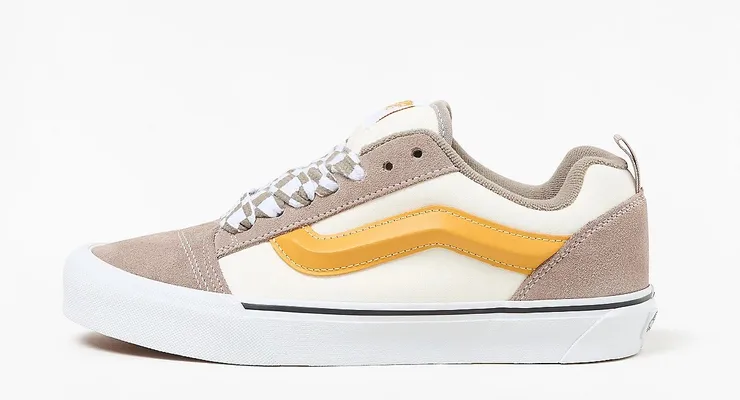Кроссовки Vans Knu-Skool «Mega Check Grey Marshmallow» бежевый,белый
