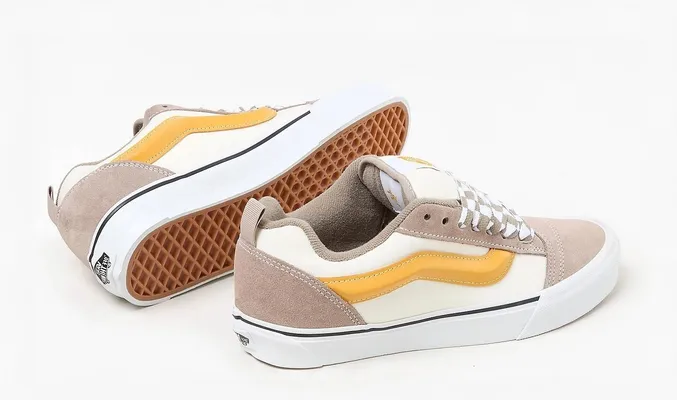 Кроссовки Vans Knu-Skool «Mega Check Grey Marshmallow» бежевый,белый