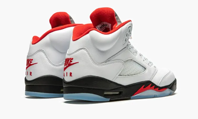 Кроссовки Air Jordan 5 Retro GS «Fire Red Silver Tongue» белый