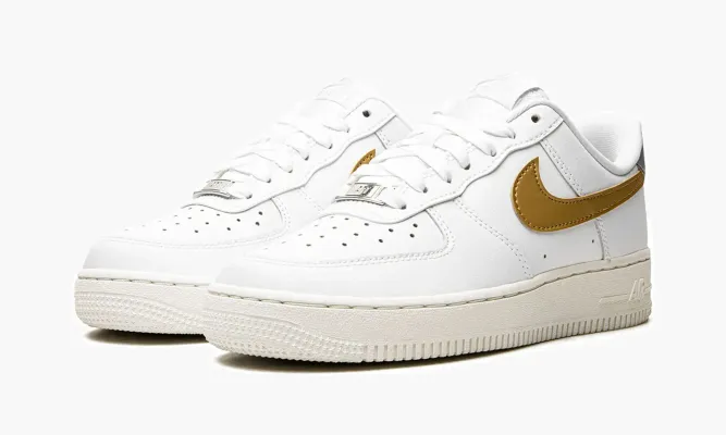 Кроссовки Air Force 1 MNS WMNS «White / Gold / Silver» белый
