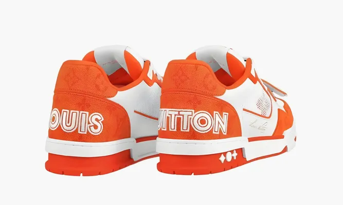 Кроссовки Louis Vuitton Trainer Line Sneaker «White Orange» оранжевый