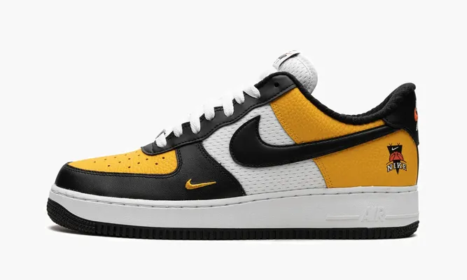 Кроссовки Nike Air Force 1 Low '07 LV8 «Black Gold Jersey Mesh» черный,желтый