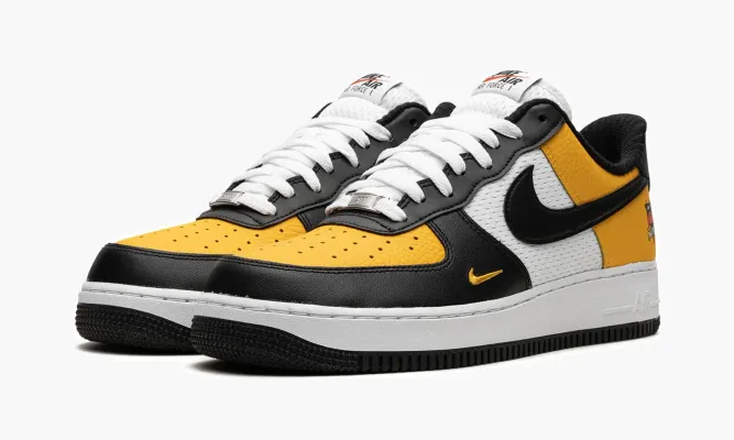 Кроссовки Nike Air Force 1 Low '07 LV8 «Black Gold Jersey Mesh» черный,желтый