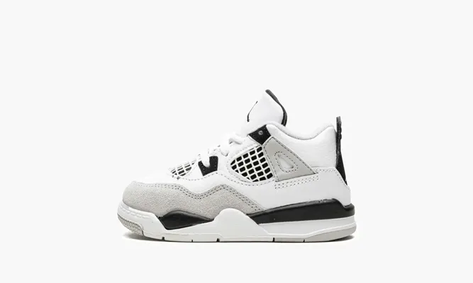 Для самых маленьких Air Jordan 4 Retro TD «Military Black» белый