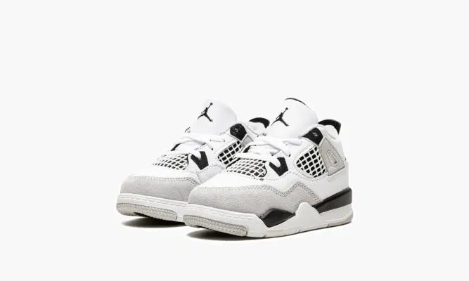Для самых маленьких Air Jordan 4 Retro TD «Military Black» белый