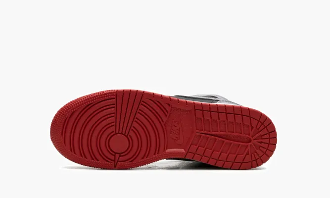 Кроссовки Air Jordan 1 Mid GS «Black Grey Red» черный