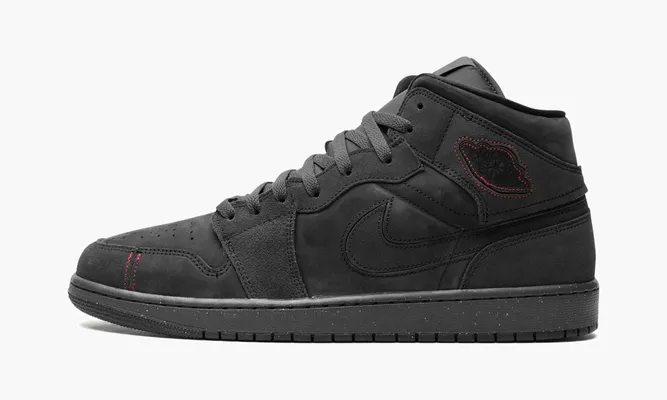 Кроссовки Air Jordan 1 Mid SE Craft «Dark Smoke Red» серый