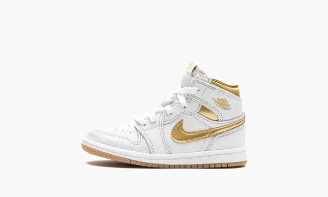Для самых маленьких Air Jordan 1 Retro High OG TD «Metallic Gold» белый