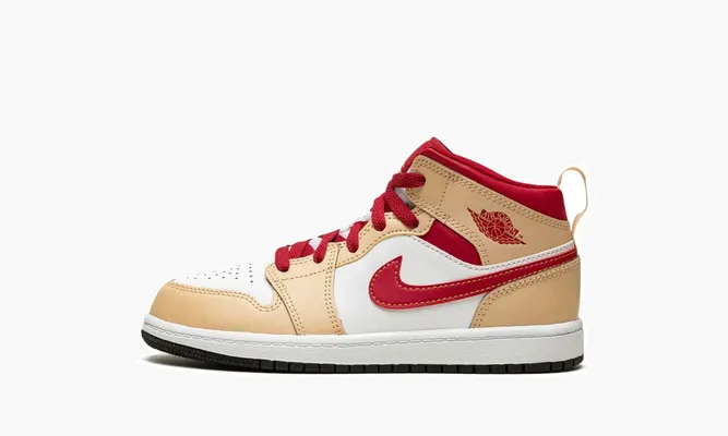 Для самых маленьких Air Jordan 1 Mid PS «White Onyx / Light Curry» белый