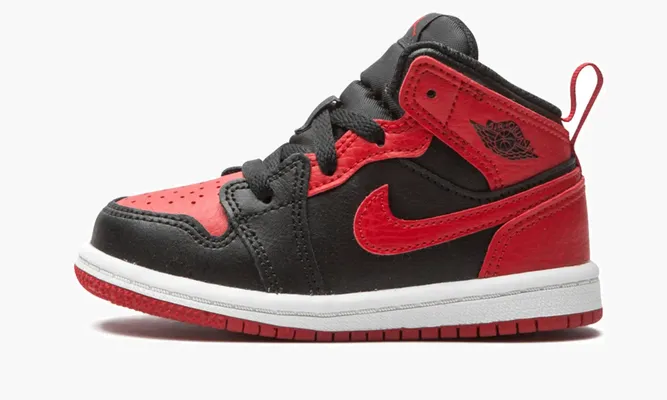 Для самых маленьких Air Jordan 1 Mid TD «Banned 2020» черный