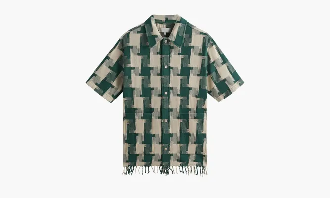 Одежда Kith Jumbo Houndstooth Boxy Collared Overshirt «Conifer» зеленый