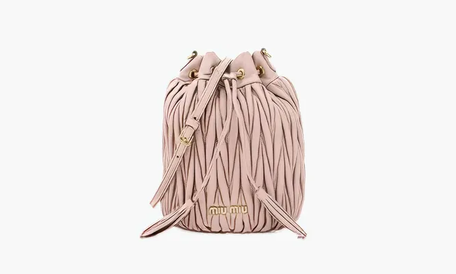 Сумки Miu Miu Matelasse Nappa Leather Bucket Bag «Opal» розовый
