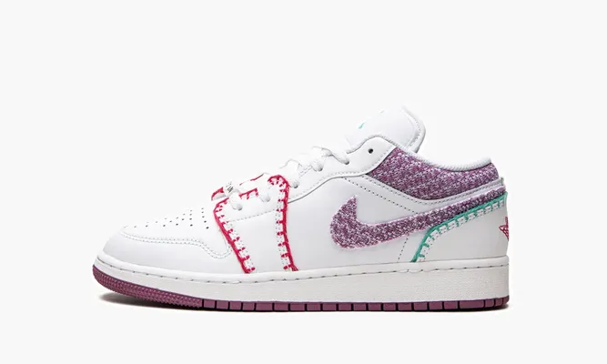 Кроссовки Air Jordan 1 Low «White Light Bordeuax» белый
