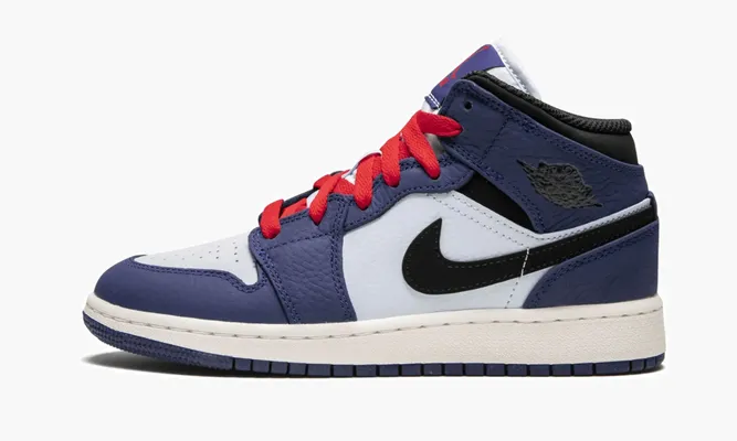 Кроссовки Air Jordan 1 Mid SE GS «Deep Royal» синий