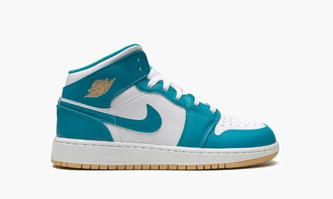 Кроссовки Air Jordan 1 Mid GS «Aquatone» синий