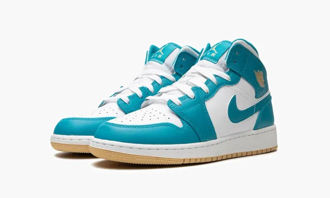 Кроссовки Air Jordan 1 Mid GS «Aquatone» синий