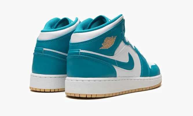 Кроссовки Air Jordan 1 Mid GS «Aquatone» синий