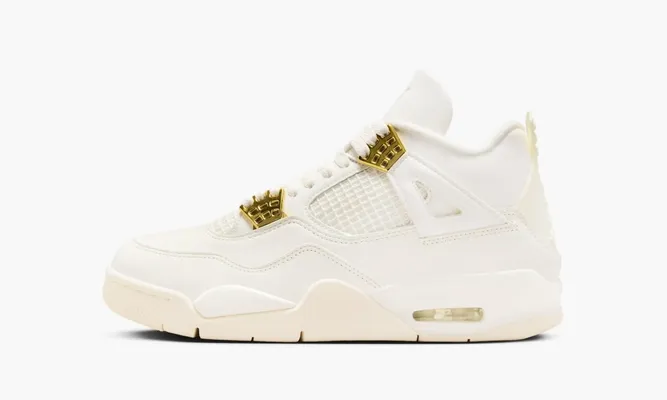 Кроссовки Air Jordan 4 Retro WMNS «Metallic Gold» белый