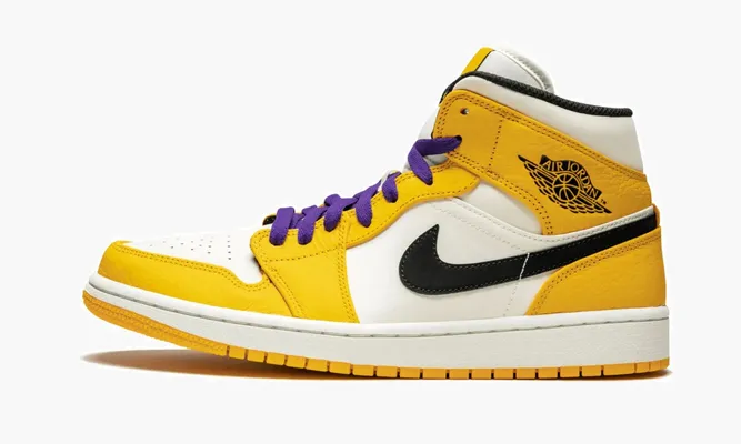 Кроссовки Air Jordan 1 Mid SE «Lakers» желтый