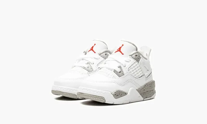 Для самых маленьких Air Jordan 4 Retro TD «White Oreo» белый