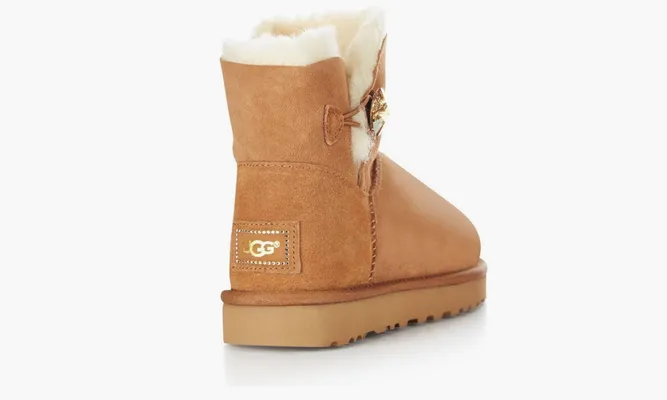 Обувь UGG Mini Bailey Button Bling Boot коричневый