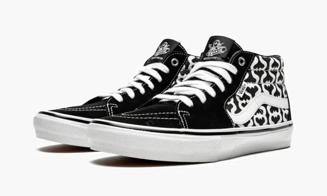 Кроссовки Vans Skate Grosso Mid «Supreme - Monogram S - Black» черный