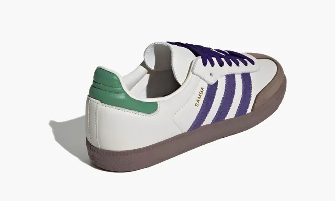 Кроссовки Adidas Samba OG WMNS «Off White Core Purple Green Brown » фиолетовый