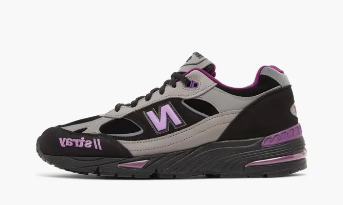 Кроссовки Stray Rats x New Balance 991 Made in England «Black Purple» фиолетовый