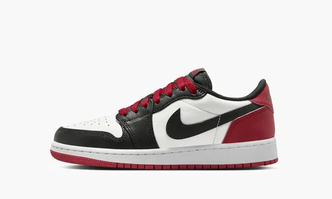Кроссовки Air Jordan 1 Low OG GS «Black Toe» черный