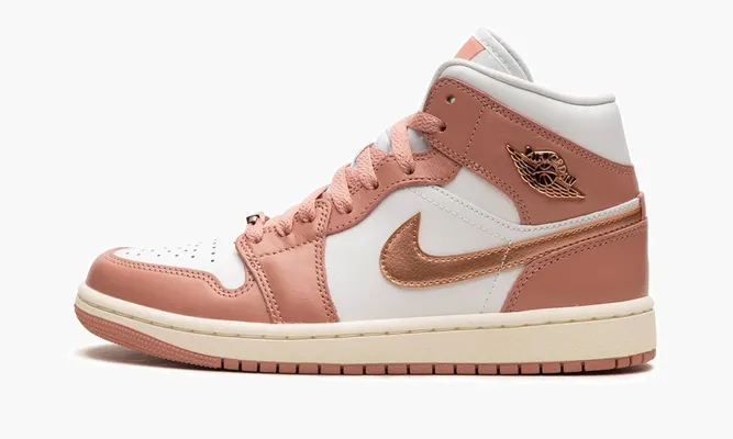 Кроссовки Air Jordan 1 Mid WMNS «Red Stardust» зеленый