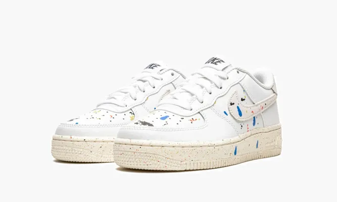 Кроссовки Air Force 1 LV8 3 GS «Paint Splatter - White» белый