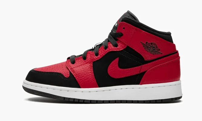 Кроссовки Air Jordan 1 Mid GS «Reverse Bred» черный