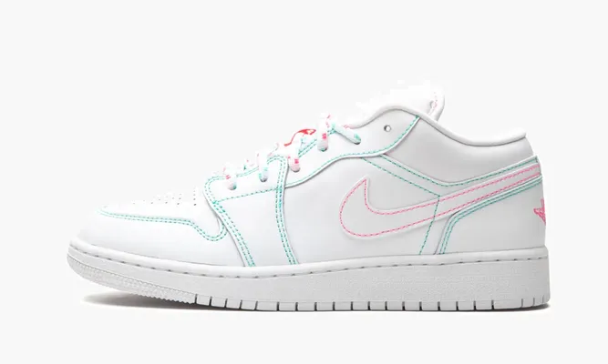 Кроссовки Air Jordan 1 Low GS «Aurora Green / Pink» белый
