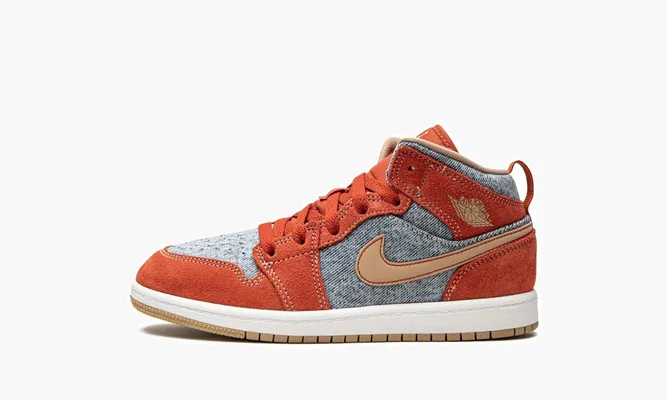 Для самых маленьких Air Jordan 1 Mid SE PS «Denim» серый