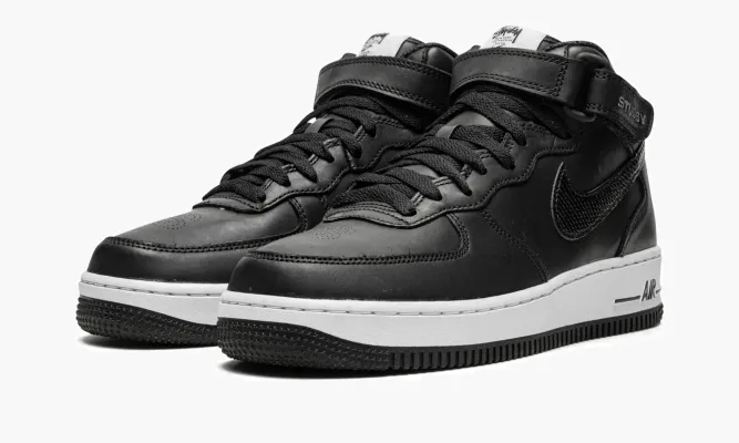 Кроссовки Air Force 1 Mid «Stussy - Black» черный