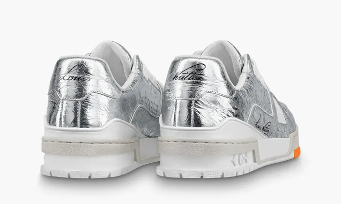 Кроссовки Louis Vuitton Trainer «Silver» серебряный