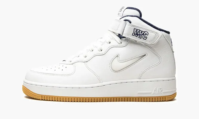 Кроссовки Air Force 1 Mid Jewel QS «NYC - Yankees» белый
