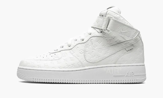 Кроссовки Louis Vuitton Air Force 1 Mid «Virgil Abloh - White/White» белый