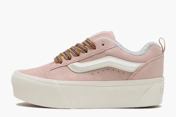 Кроссовки Vans Knu Stack «Pink Multi-Color Laces» розовый