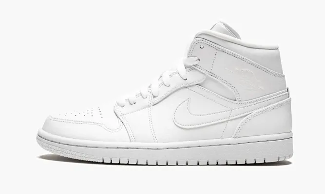 Кроссовки Air Jordan 1 Mid «Triple White» белый