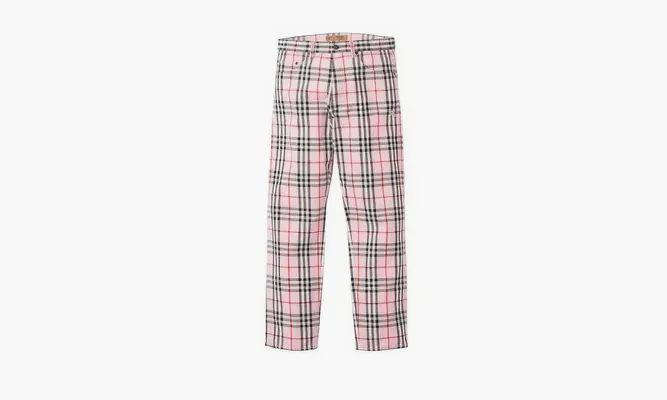 Одежда Supreme X Burberry Trousers «Pink» розовый